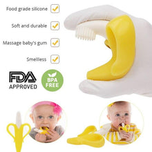 Load image into Gallery viewer, Infant Baby Teether Toy Silicone Banana Corn Baby Teethers Toy Soothing Teething Pacifier Chew Infant Oral Tooth Brush 7-9Months